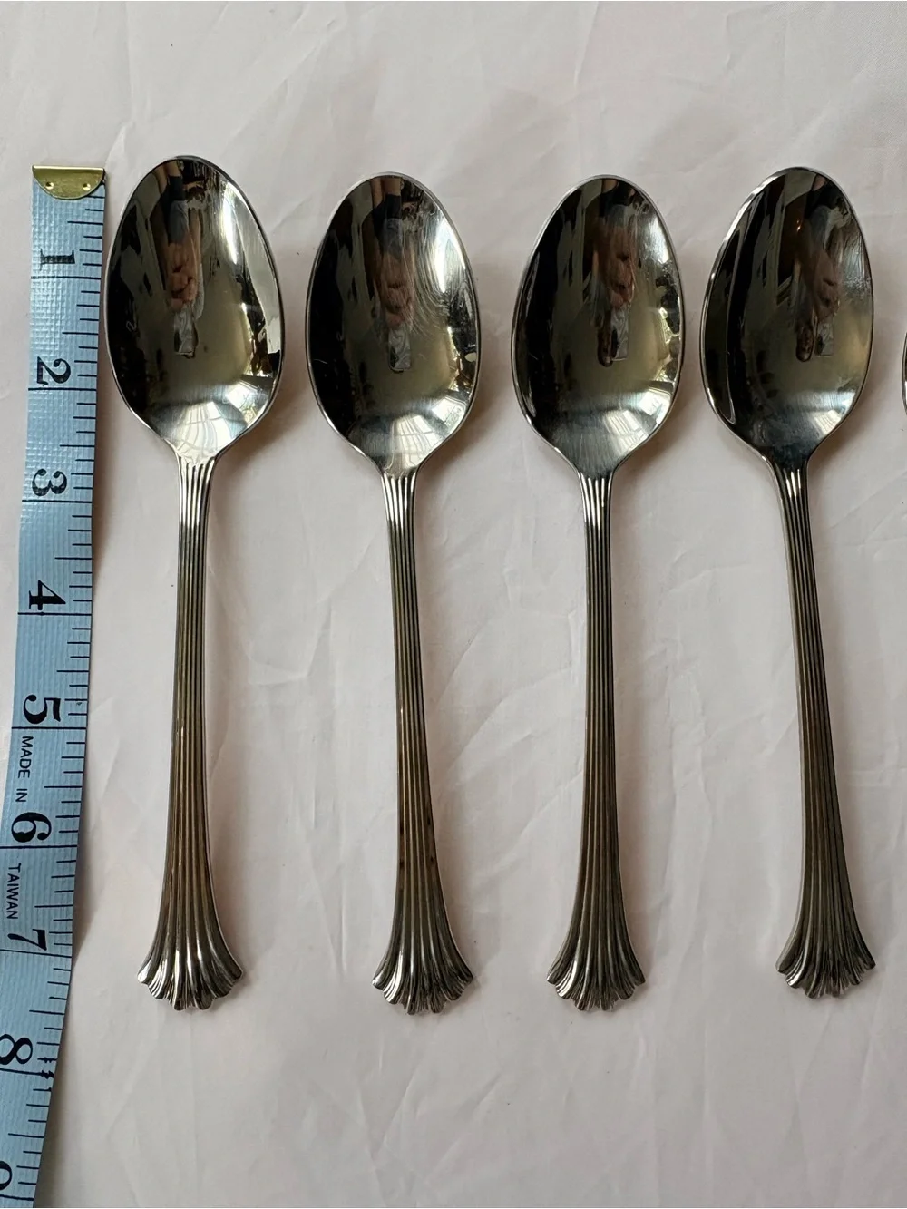 8 Vintage Wallace Tiara Discontinued Oval Soup Spoons